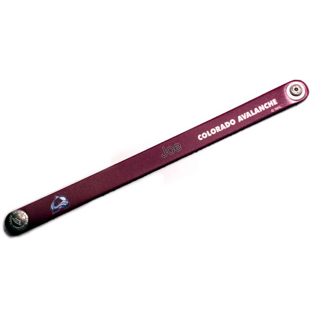 Bracelet fin en cuir personnalisé Colorado Avalanche bordeaux