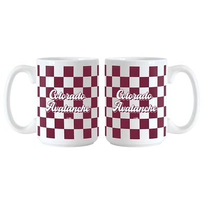 Colorado Avalanche 2-Pack 15oz. Checkered Wordmark Mug Set