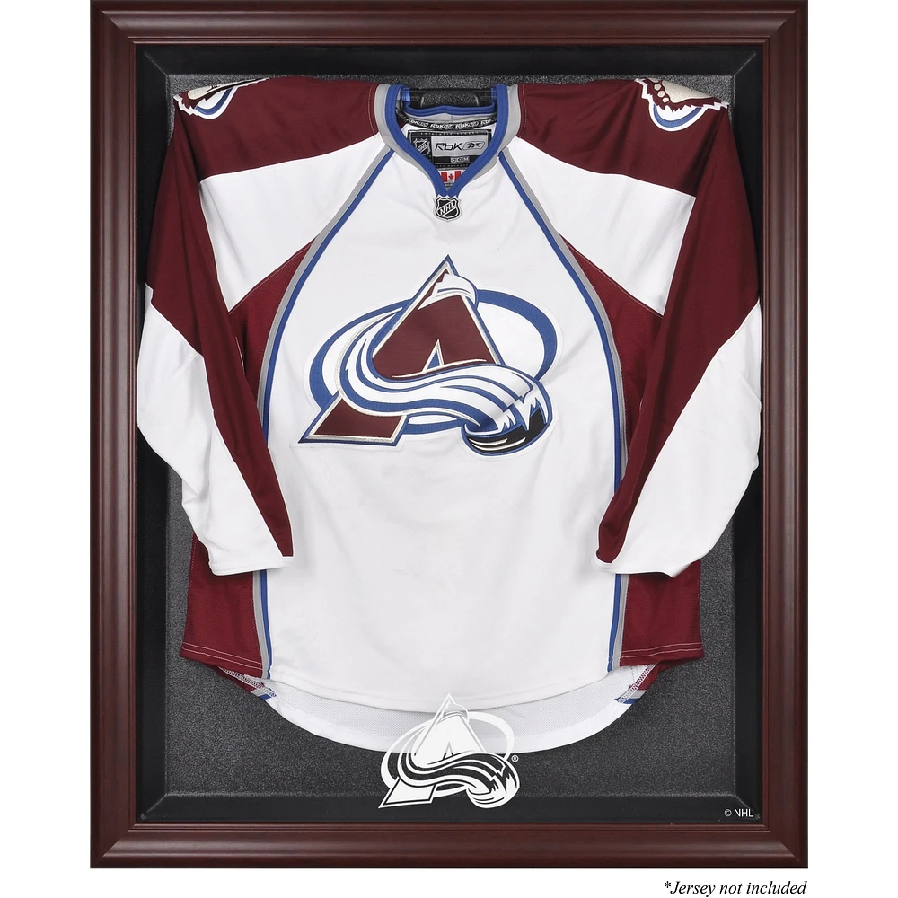 Vitrine de présentation avec cadre en acajou pour maillot de l'Avalanche du Colorado