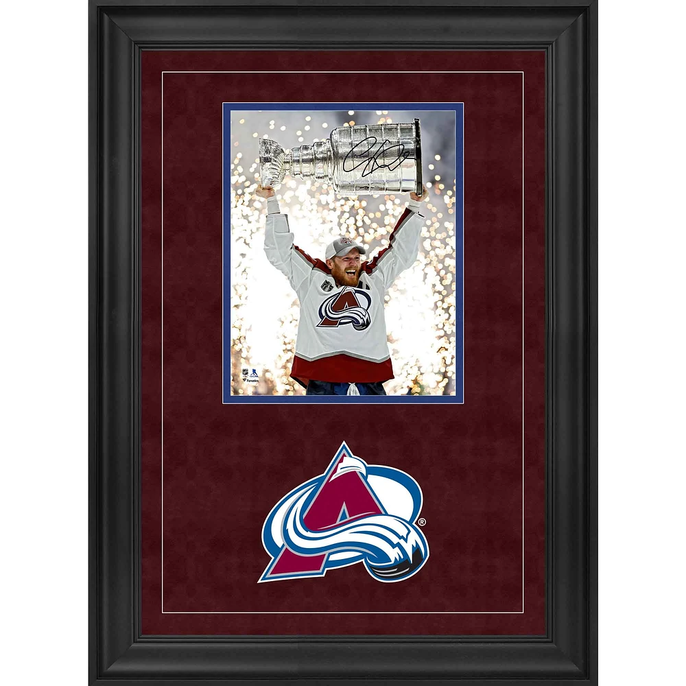 Gabriel Landeskog Colorado Avalanche Autographed Deluxe Framed 2022 Stanley Cup Champions 8" x 10" Raising Cup Photograph