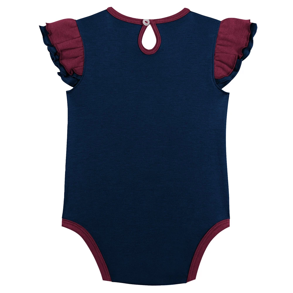 Girls Infant Burgundy/Navy Colorado Avalanche Two-Pack Training Bodysuit Set