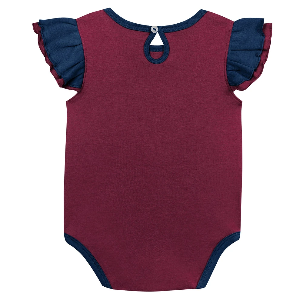 Girls Infant Burgundy/Navy Colorado Avalanche Two-Pack Training Bodysuit Set