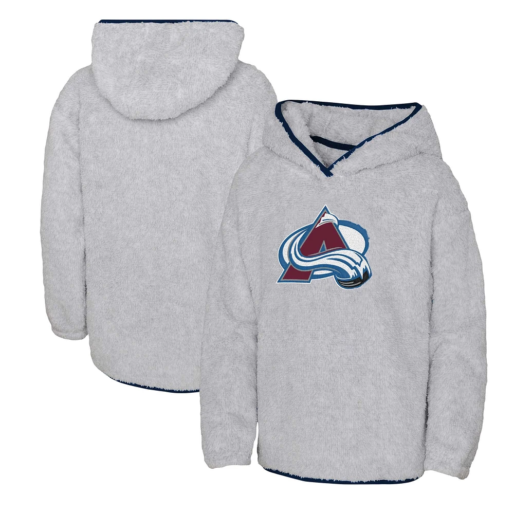 Sweat à capuche en polaire pour filles, gris chiné, Colorado Avalanche Ultimate Teddy