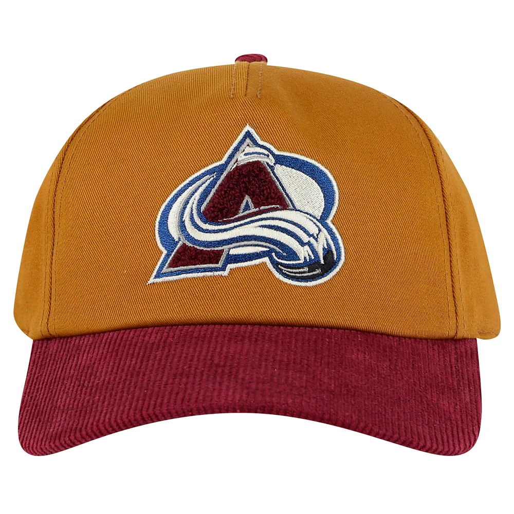 Men's American Needle Tan/Burgundy Colorado Avalanche Burnett Adjustable Hat