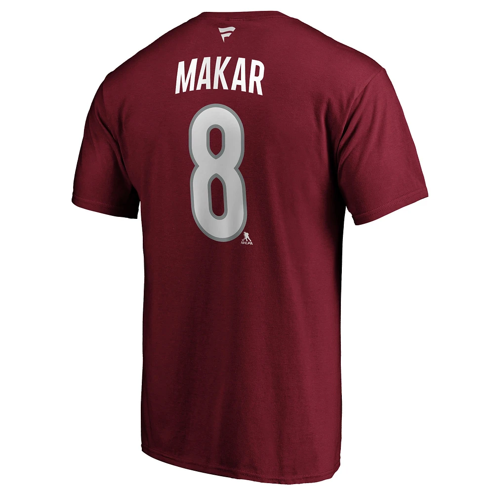Men's Cale Makar Burgundy Colorado Avalanche Authentic Stack Player Name & Number T-Shirt