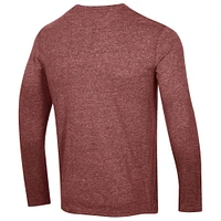 Men's Champion Burgundy Colorado Avalanche Multi-Logo Tri-Blend Long Sleeve T-Shirt