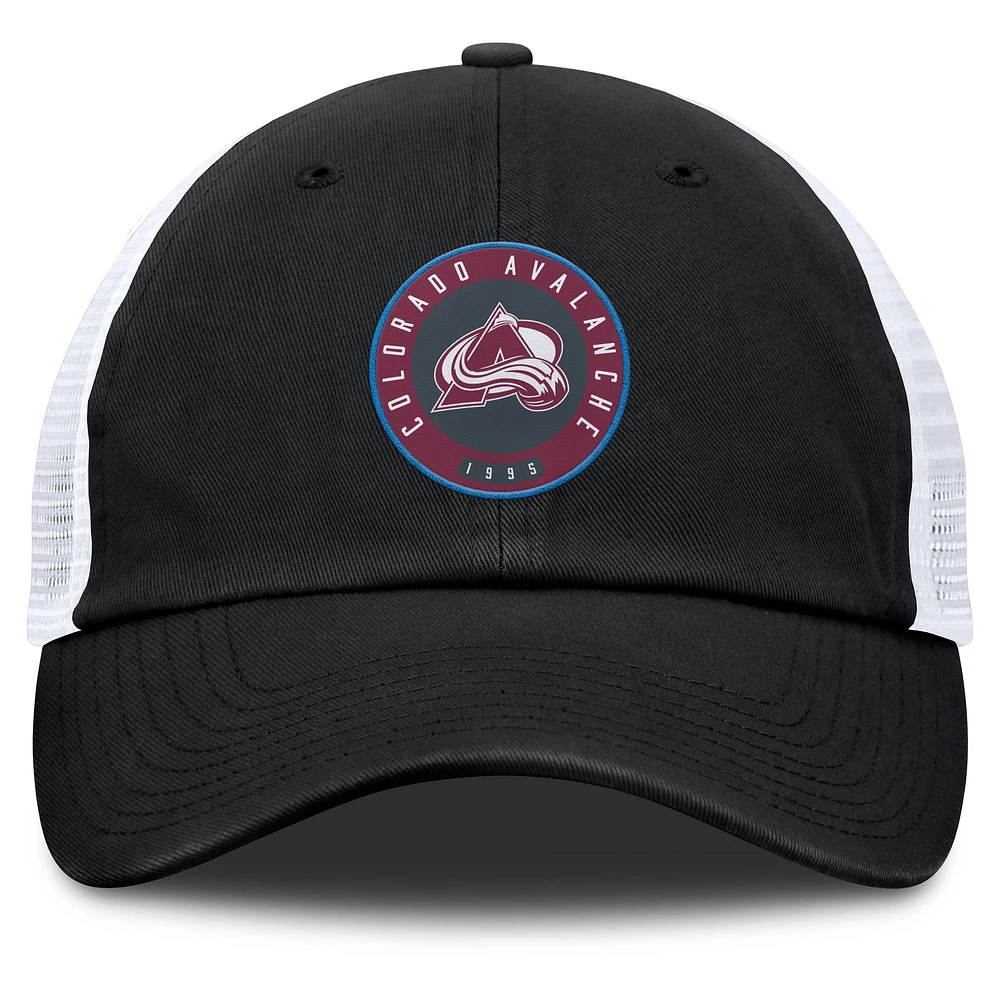 Men's Fanatics  Black/White Colorado Avalanche Averie Trucker Adjustable Hat