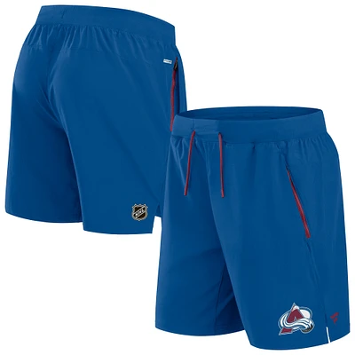Short de performance Fanatics Blue Colorado Avalanche Authentic Pro Rink pour homme