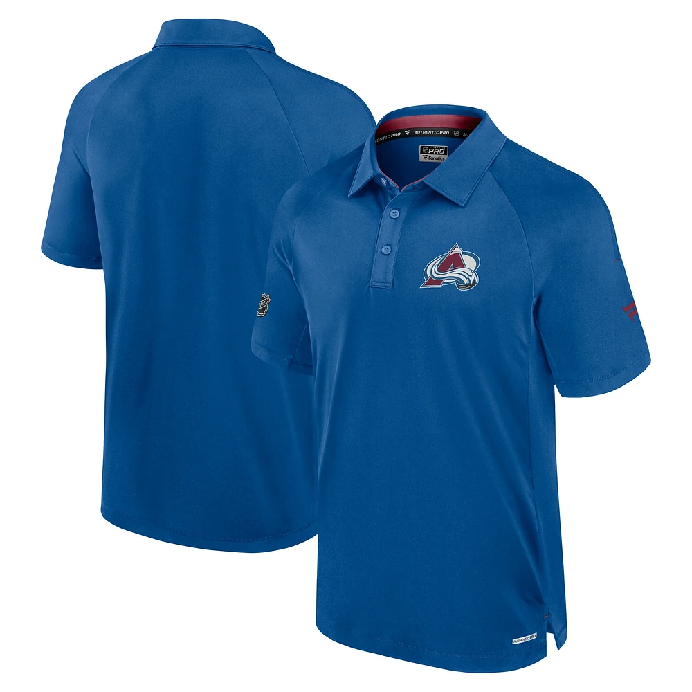 Polo de patinoire Authentic Pro Fanatics bleu Colorado Avalanche pour homme