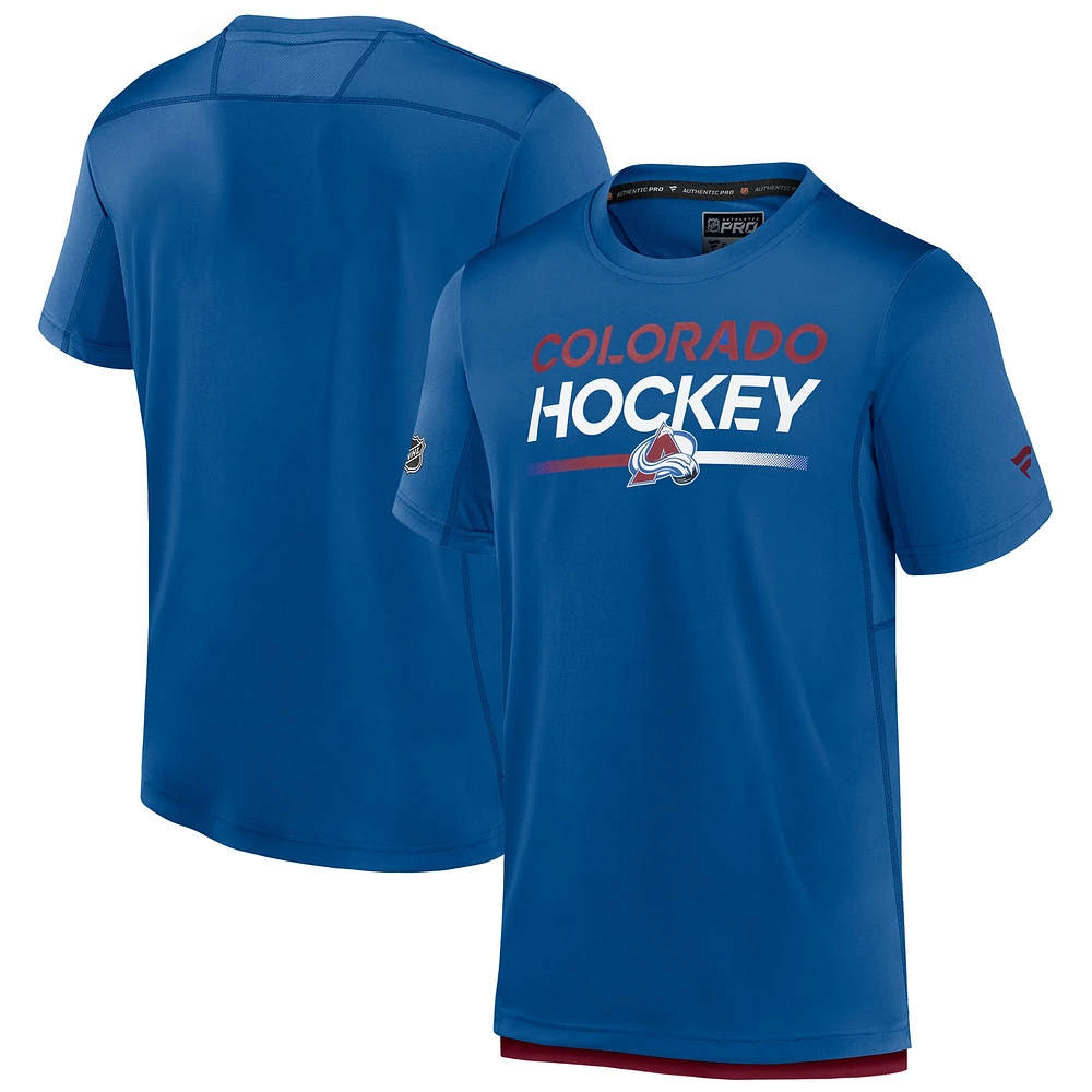 Men's Fanatics Blue Colorado Avalanche Authentic Pro Tech T-Shirt