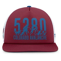 Men's Fanatics Burgundy/Blue Colorado Avalanche Authentic Pro Hometown Rink Foam Trucker Snapback Hat