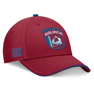Casquette flexible de repêchage la LNH 2024 l'Avalanche du Colorado Fanatics pour hommes, bordeaux