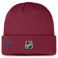 Men's Fanatics Burgundy Colorado Avalanche Authentic Pro Training Camp Cuffed Knit Hat