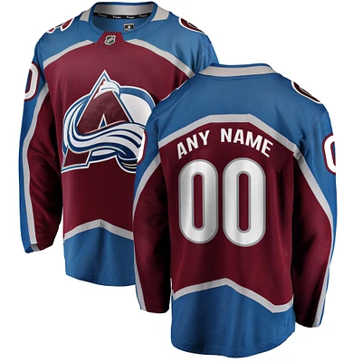 Men's Fanatics Burgundy Colorado Avalanche Breakaway - Custom Jersey