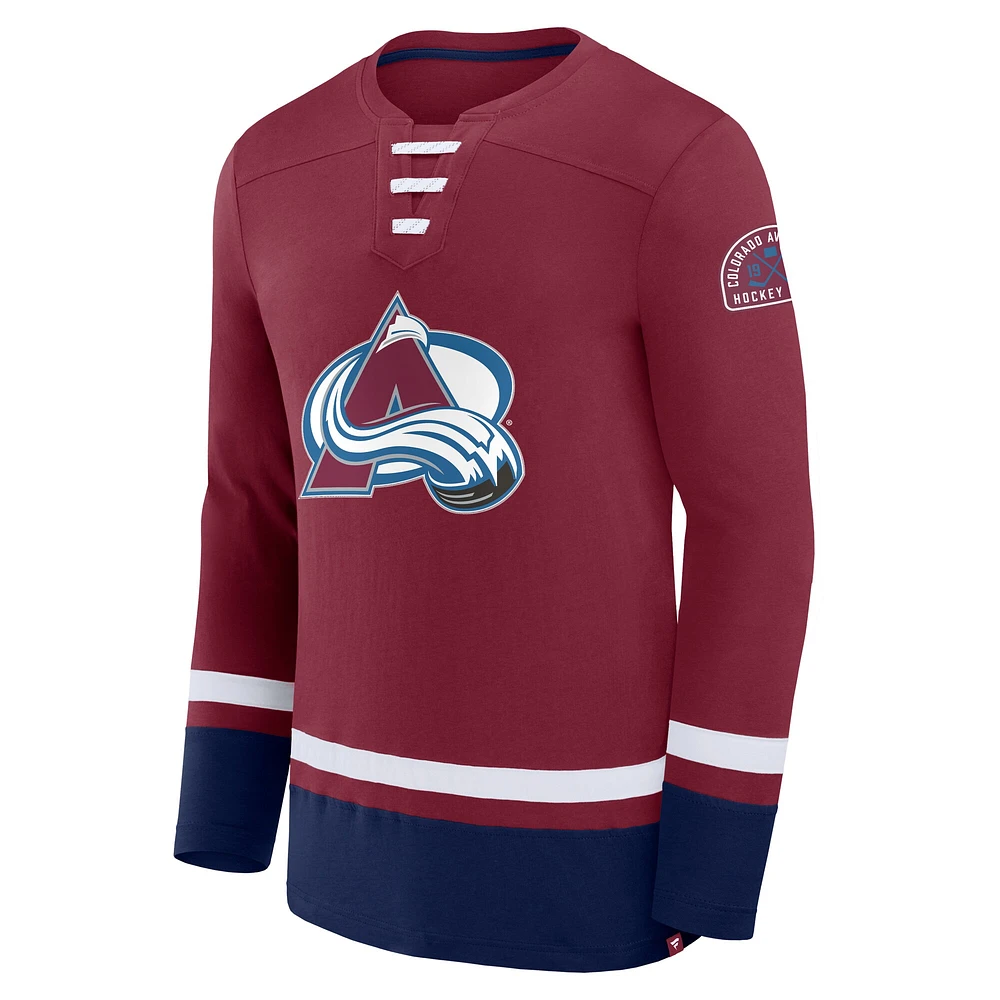 Men's Fanatics Burgundy Colorado Avalanche High Point Long Sleeve T-Shirt
