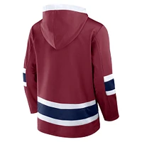 Men's Fanatics Burgundy Colorado Avalanche Inside Line Fleece Pullover Hoodie