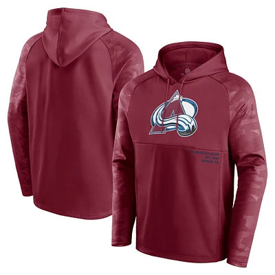 Men's Fanatics Burgundy Colorado Avalanche Shade Defender Raglan Pullover Hoodie