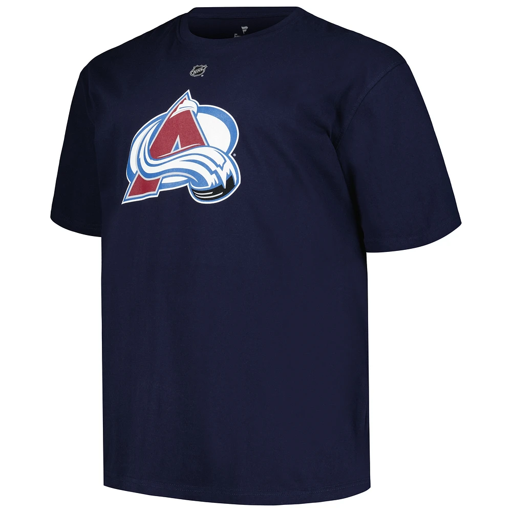 Men's Fanatics Cale Makar Navy Colorado Avalanche Big & Tall Name Number T-Shirt