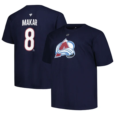 Men's Fanatics Cale Makar Navy Colorado Avalanche Big & Tall Name Number T-Shirt