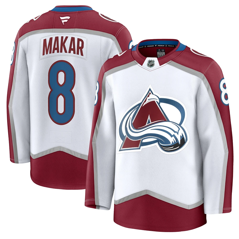 Maillot extérieur Premium Fanatics Cale Makar pour homme, blanc, Colorado Avalanche