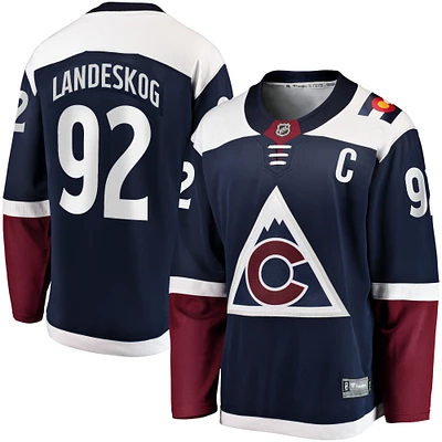 Maillot de joueur Breakaway Premier Fanatics pour hommes Gabriel Landeskog, bleu marine, Colorado Avalanche
