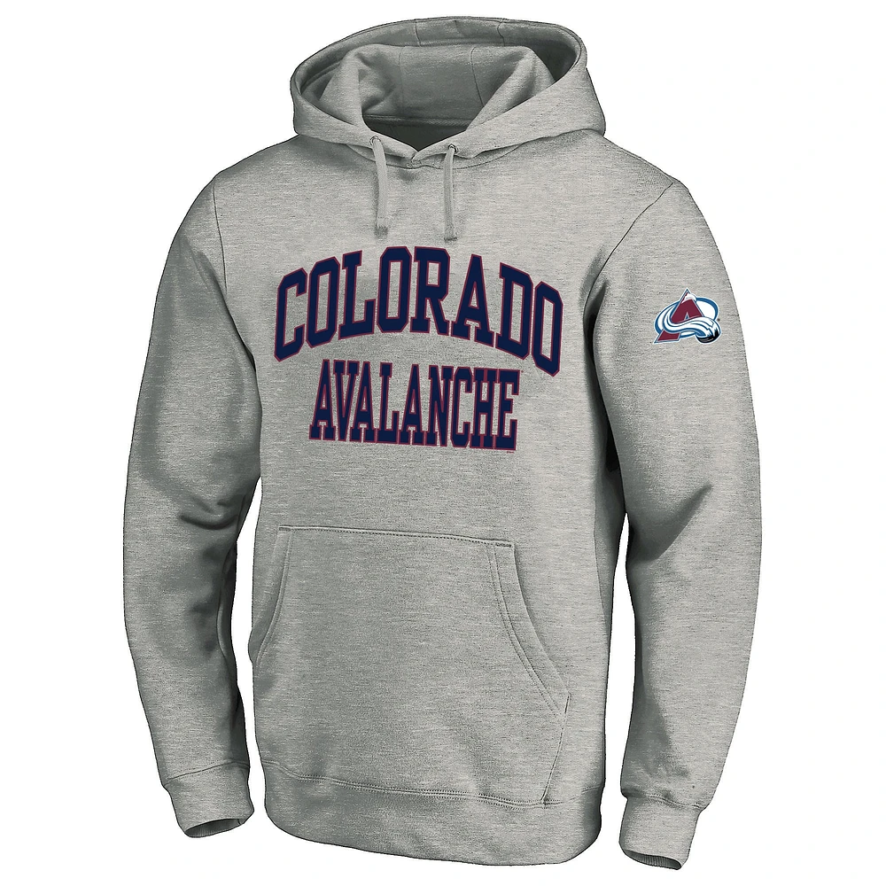 Sweat à capuche en polaire gris chiné Fanatics pour hommes Colorado Avalanche Big & Tall