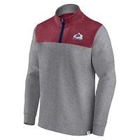 Men's Fanatics Heather Gray Colorado Avalanche Launch It Quarter-Zip Jacket
