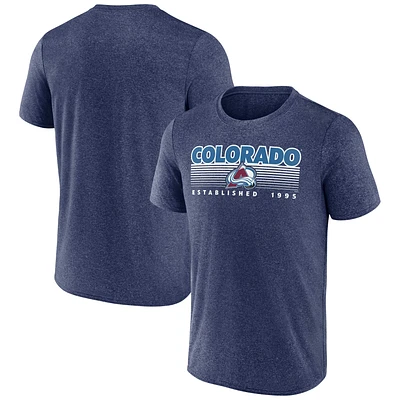 Men's Fanatics Heathered Navy Colorado Avalanche Prodigy Performance T-Shirt