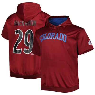 Fanatics pour hommes Nathan MacKinnon Bordeaux Colorado Avalanche Big & Tall Nom et numéro Pull à capuche