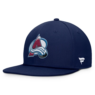 Casquette Snapback avec logo principal Fanatics pour homme, bleu marine, Colorado Avalanche Core