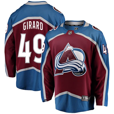 Fanatics pour hommes Samuel Girard Bourgogne Colorado Avalanche Breakaway Player Maillot