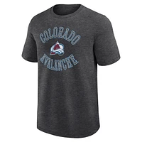 T-shirt gris chiné pour homme, inspiré du succès de l'Avalanche Colorado