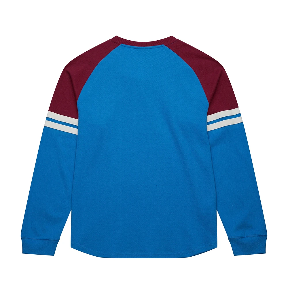 Men's Mitchell & Ness  Blue Colorado Avalanche Thermal Henley Long Sleeve T-Shirt