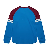 Men's Mitchell & Ness  Blue Colorado Avalanche Thermal Henley Long Sleeve T-Shirt