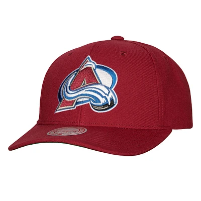 Casquette ajustable Mitchell & Ness pour hommes, Colorado Avalanche Team Ground Pro, bordeaux