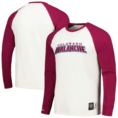 T-shirt à manches longues raglan vintage légendaire flammé Colorado Avalanche de Mitchell & Ness pour hommes