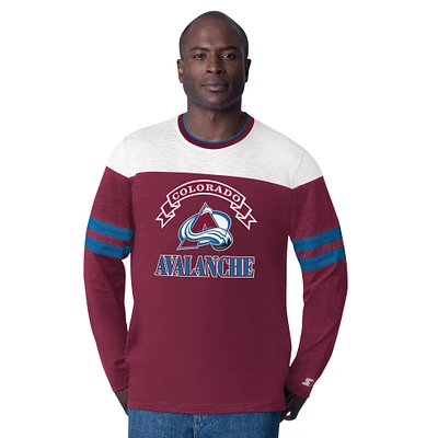 T-shirt à manches longues Durene Blitz Colorado Avalanche Bordeaux Starter pour homme