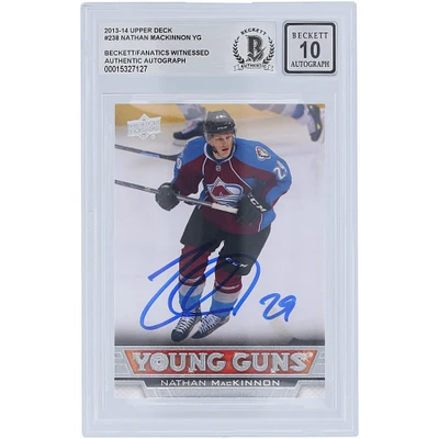 Nathan MacKinnon Colorado Avalanche Carte recrue autographiée 2013-14 Upper Deck Series 1 Young Guns #238 Beckett Fanatics Witnessed Authenticated 10 Rookie