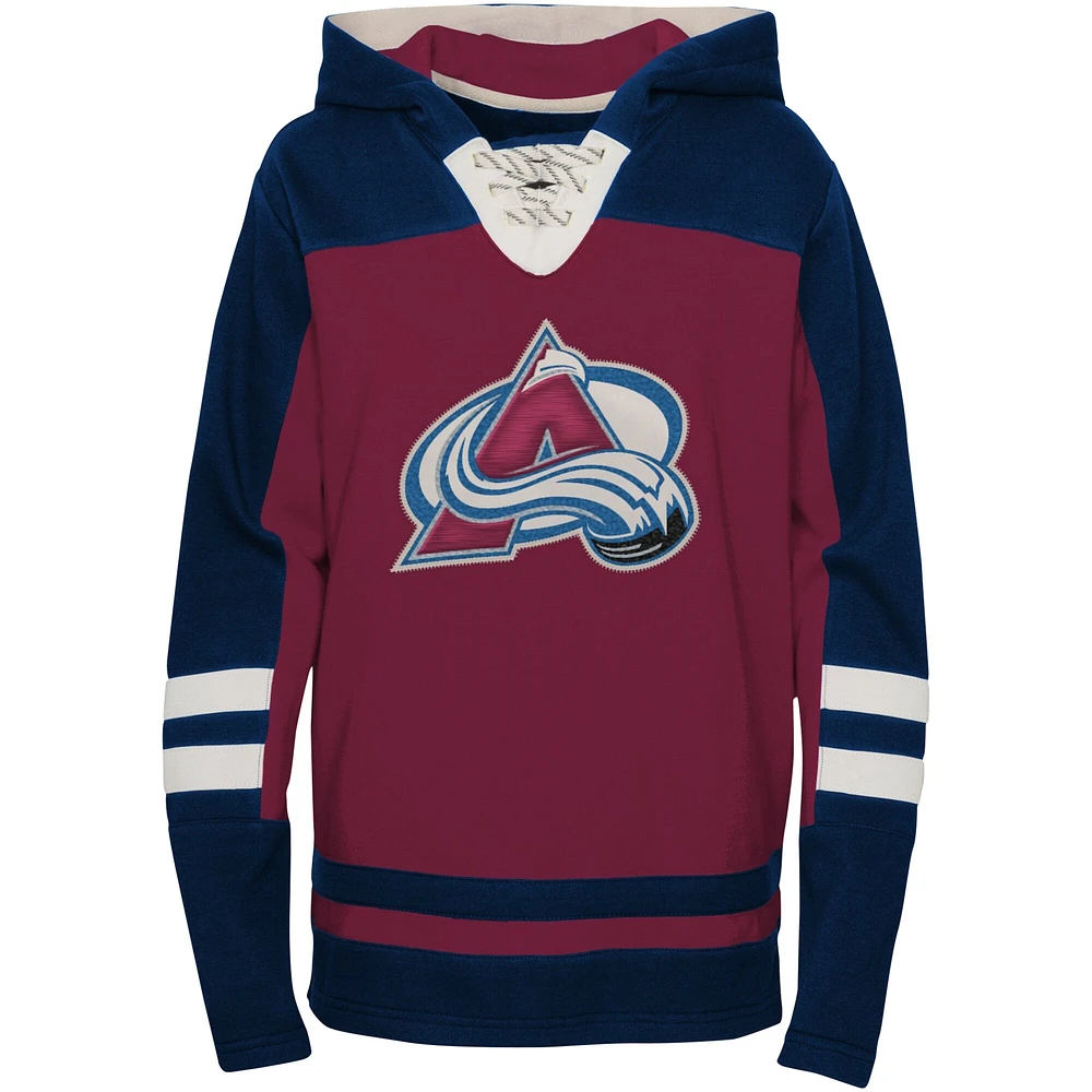 Preschool Burgundy Colorado Avalanche Ageless Revisited Lace-Up V-Neck Pullover Hoodie
