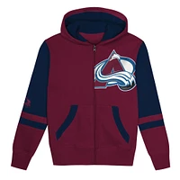 Preschool Burgundy Colorado Avalanche Face Off Full-Zip Hoodie