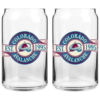 The Sports Vault Colorado Avalanche 16 oz. Two-Pack Can Glass Set