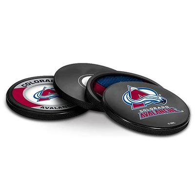 The Sports Vault Colorado Avalanche Four-Piece Puck Coaster Set