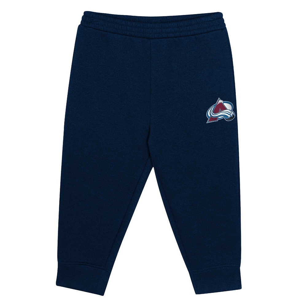 Toddler Navy/Burgundy Colorado Avalanche Puck Hero Fleece Hoodie and Sweatpants Set