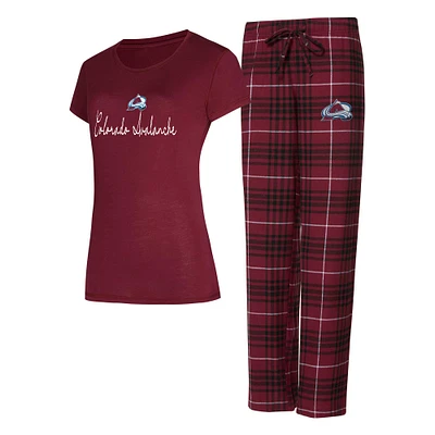 Ensemble de nuit pour femme Concepts Sport Colorado Avalanche Vector T-shirt et pantalon