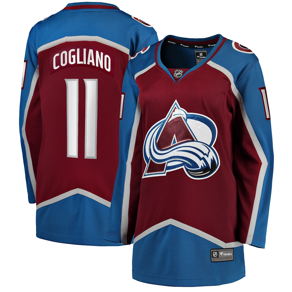 Fanatics pour femmes Andrew Cogliano Bourgogne Colorado Avalanche Home Breakaway Player Maillot