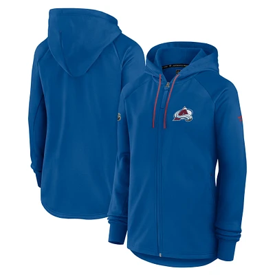 Veste polaire entièrement zippée Fanatics Blue Colorado Avalanche Authentic Pro Rink pour femme