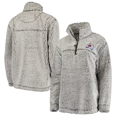Veste à enfiler quart de zip en sherpa G-III 4Her par Carl Banks pour femmes, grise, Colorado Avalanche