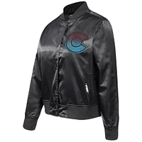 Women's Pro Standard  Black Colorado Avalanche Rhinestone Jewels Satin Full-Snap Jacket