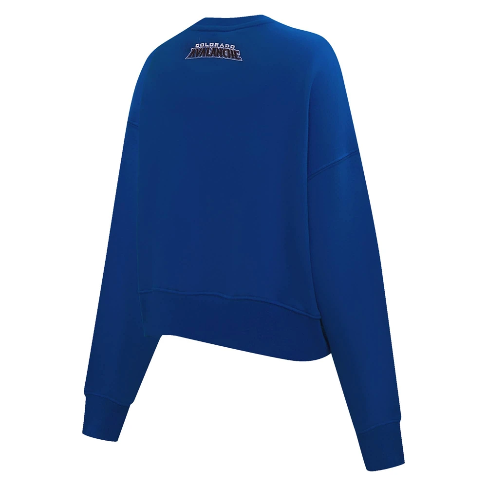 Sweat-shirt court Pro Standard bleu Colorado Avalanche Area Code pour femme