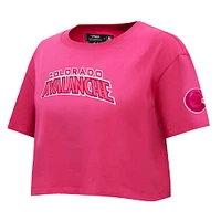 Women's Pro Standard Colorado Avalanche Triple Pink Cropped Boxy T-Shirt